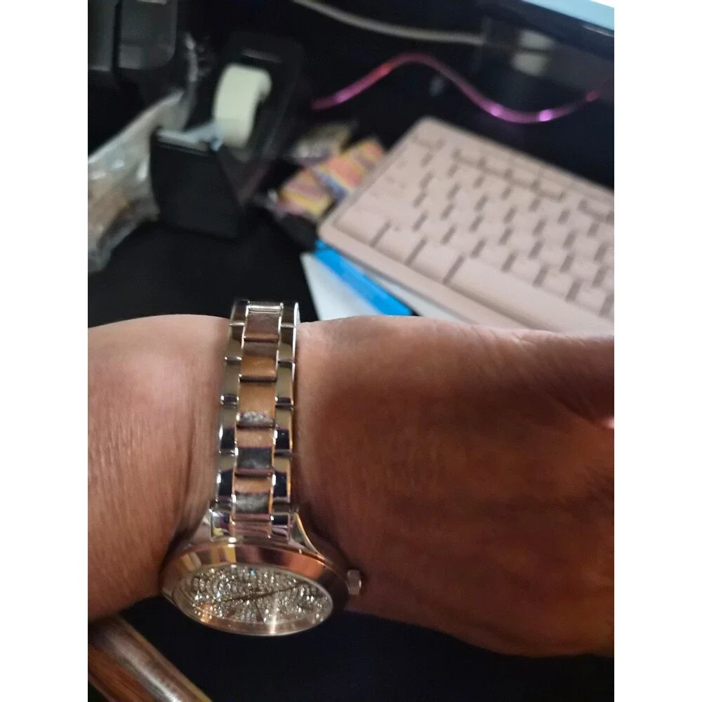 Michael Kors MK-4621 Pave Two Tone Rose Gold Watch  needs battery